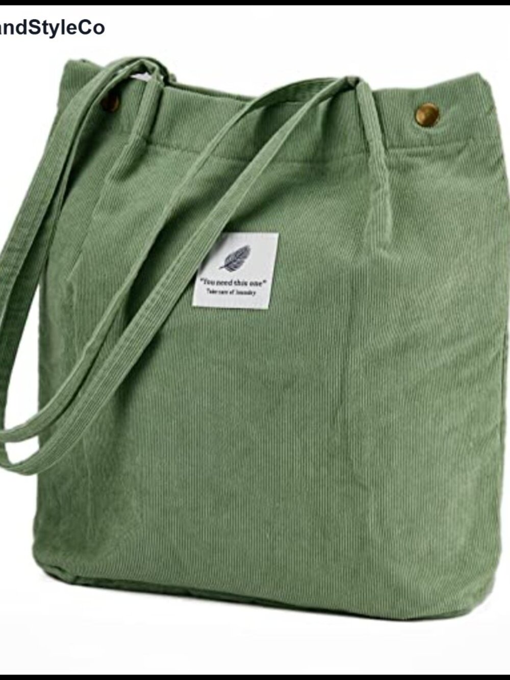 Large Corduroy Tote Bag with Inner Pockets Shoulder Bag Work Beach Travel